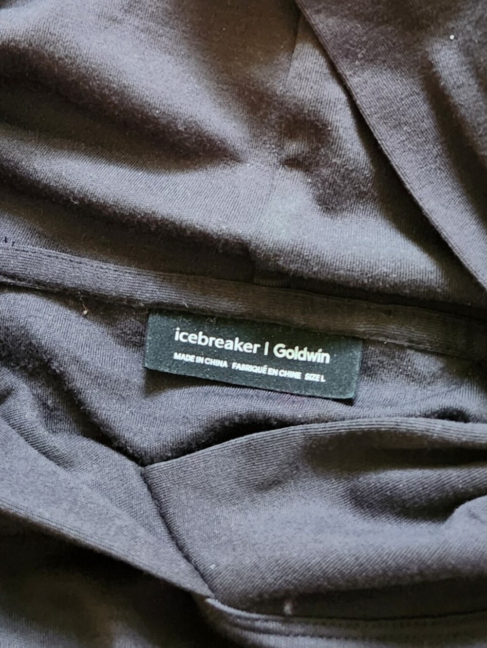 Icebreaker + Goldwin Black Hooded Sweater Top 100% Merino Wool Unisex Large